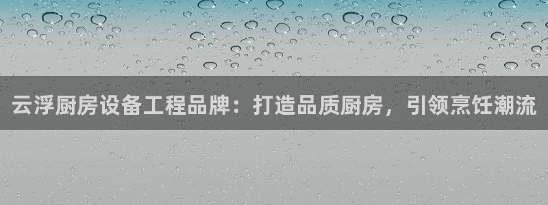 凯时k66娱乐登录：云浮厨房设备工程品牌：打造品质厨房，引领