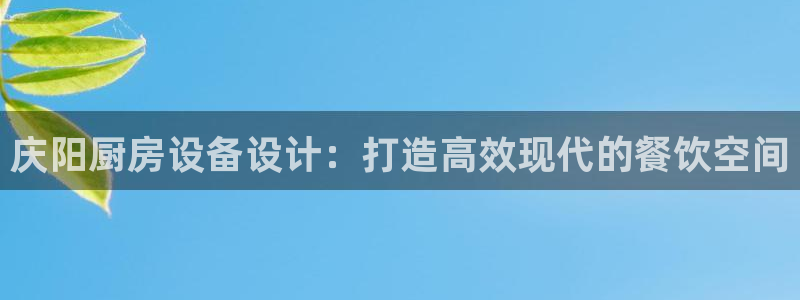 Z6尊龙老版：庆阳厨房设备设计：打造高效现代的餐饮空间